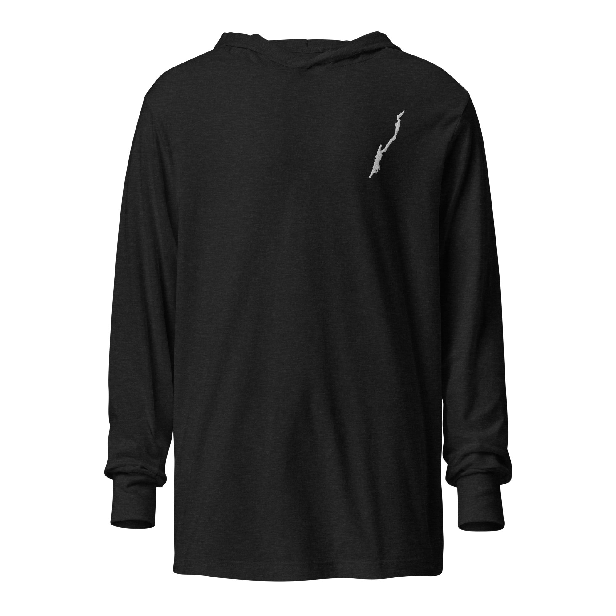 Lake George Hooded Long-Sleeve T-Shirt In Various Colors, Embroidered Design
