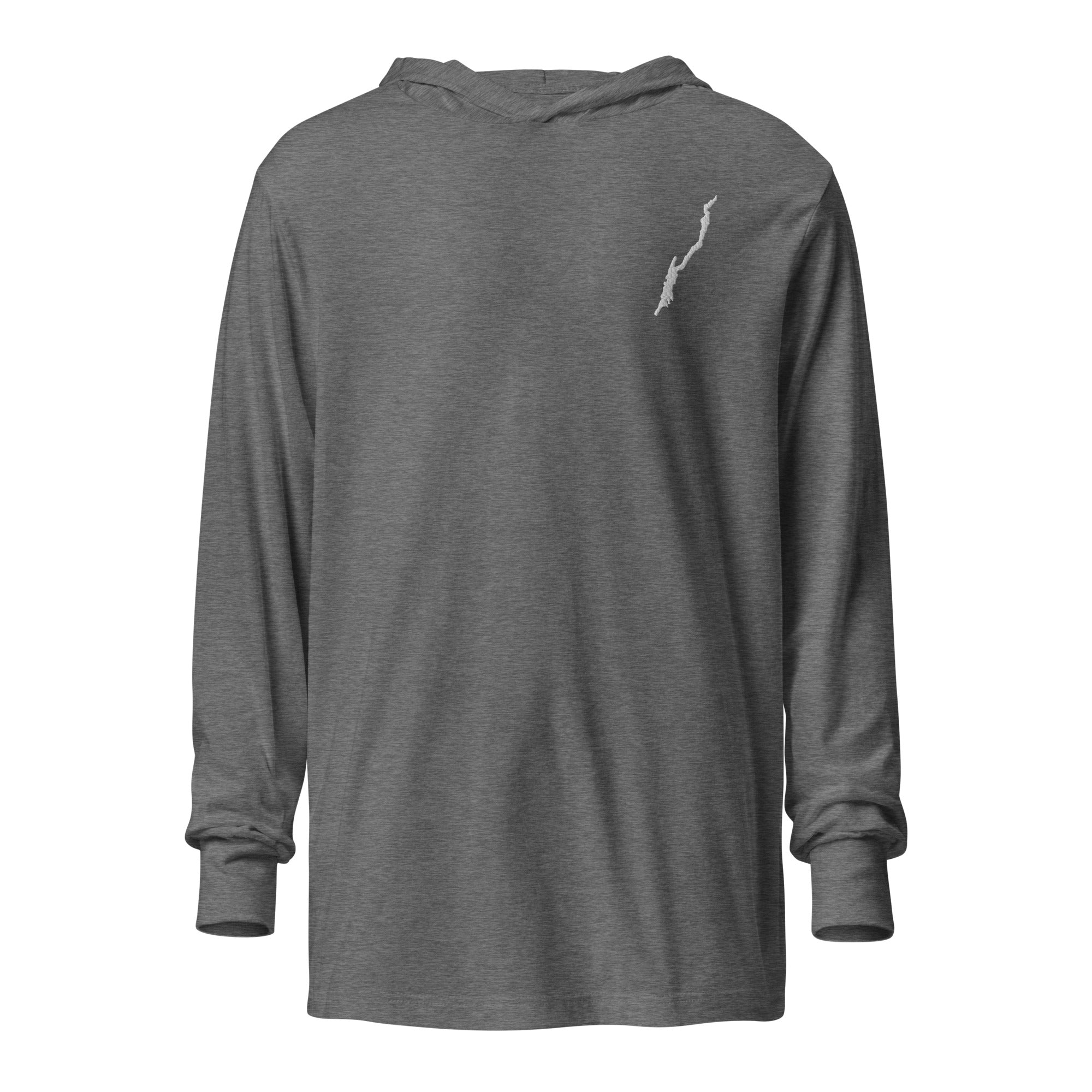 Lake George Hooded Long-Sleeve T-Shirt In Various Colors, Embroidered Design