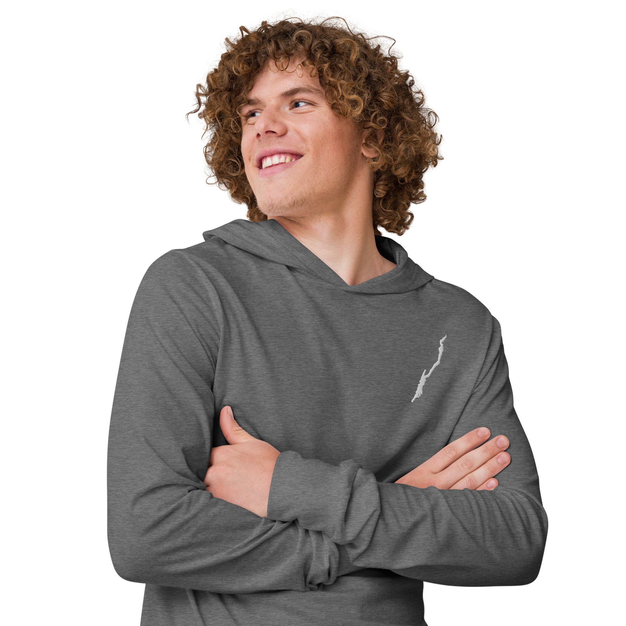 Lake George Hooded Long-Sleeve T-Shirt In Various Colors, Embroidered Design