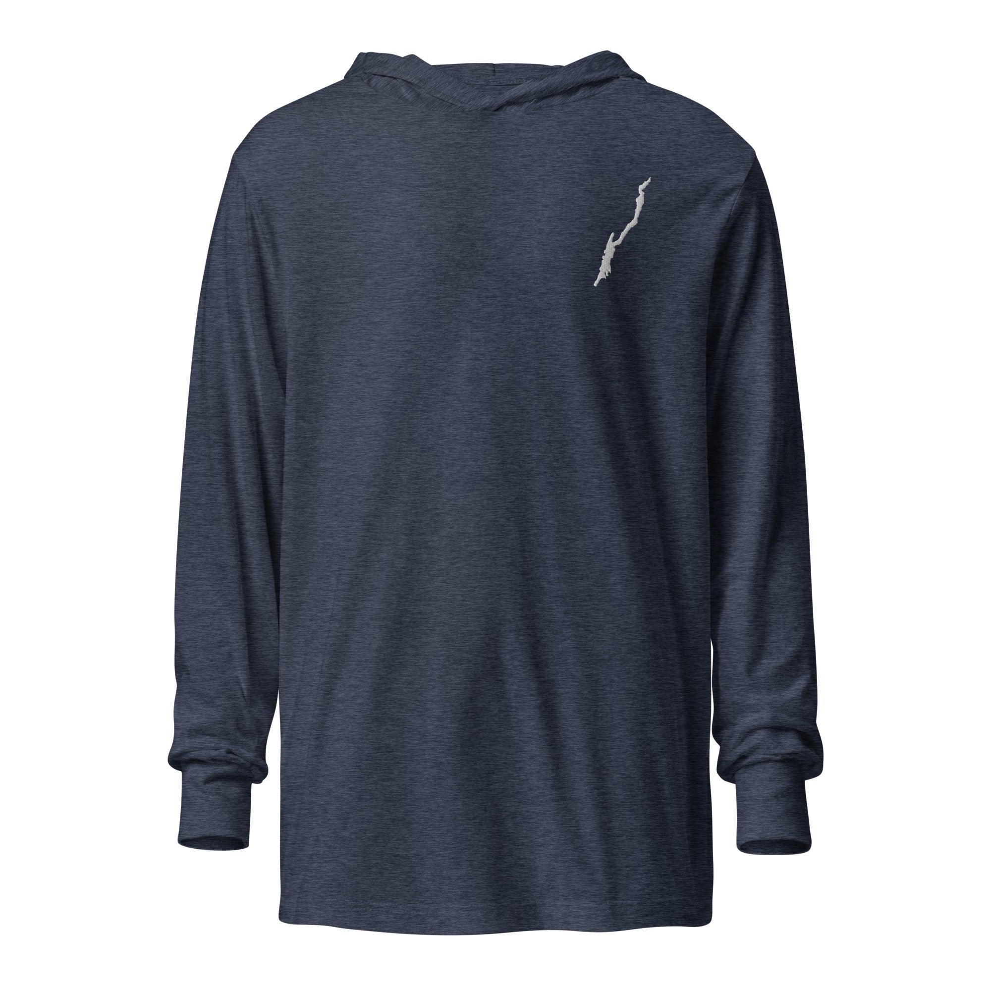 Lake George Hooded Long-Sleeve T-Shirt In Various Colors, Embroidered Design