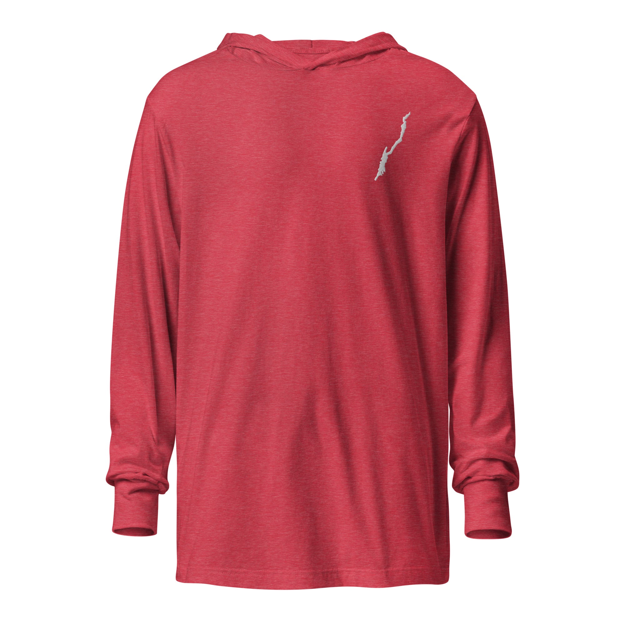 Lake George Hooded Long-Sleeve T-Shirt In Various Colors, Embroidered Design
