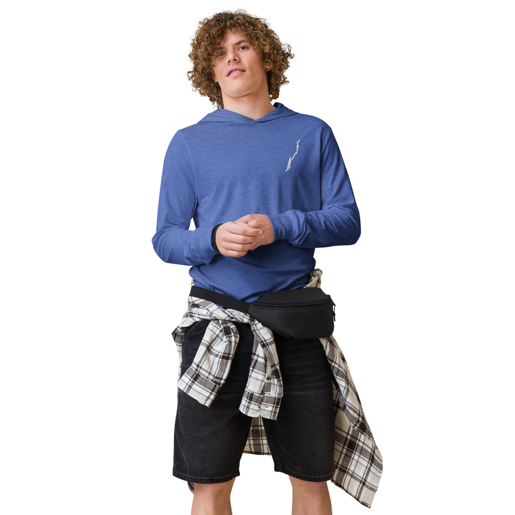 Lake George Hooded Long-Sleeve T-Shirt In Various Colors, Embroidered Design