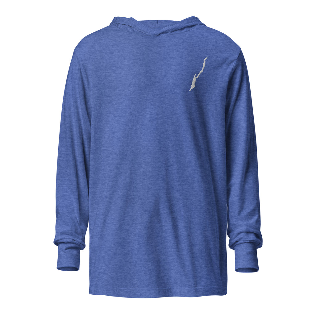 Lake George Hooded Long-Sleeve T-Shirt In Various Colors, Embroidered Design