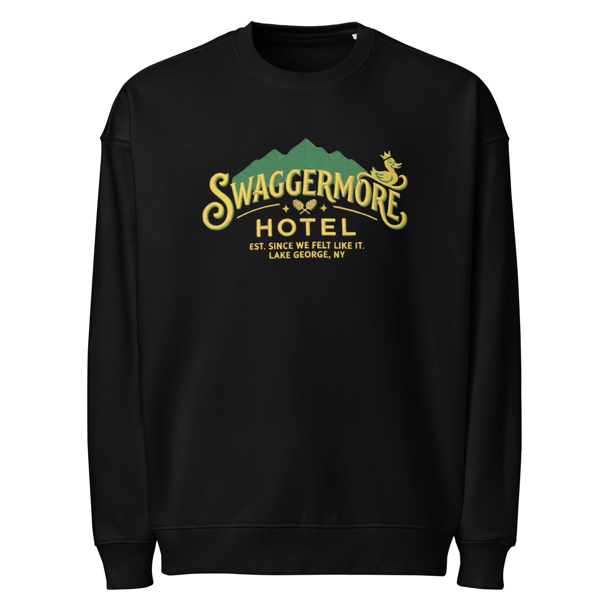 The Swaggermore Hotel Sweatshirt in Blue — Lake George's Most Exclusive Address
