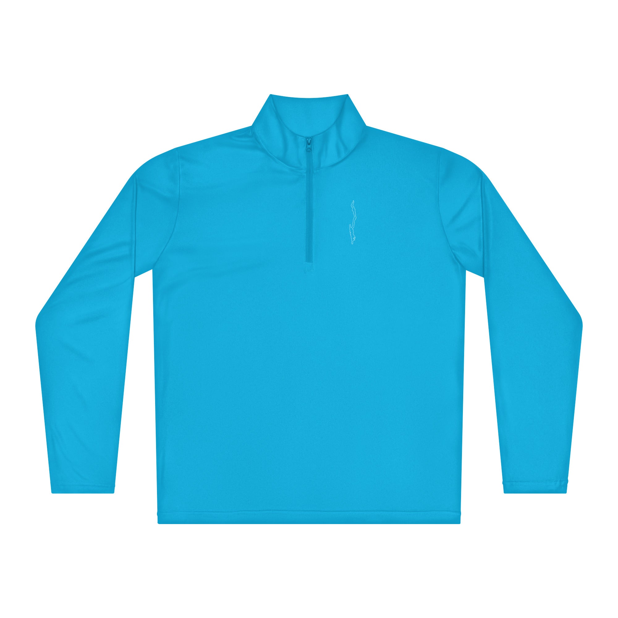 Lake George Outline Quarter-Zip Atomic Blue Front