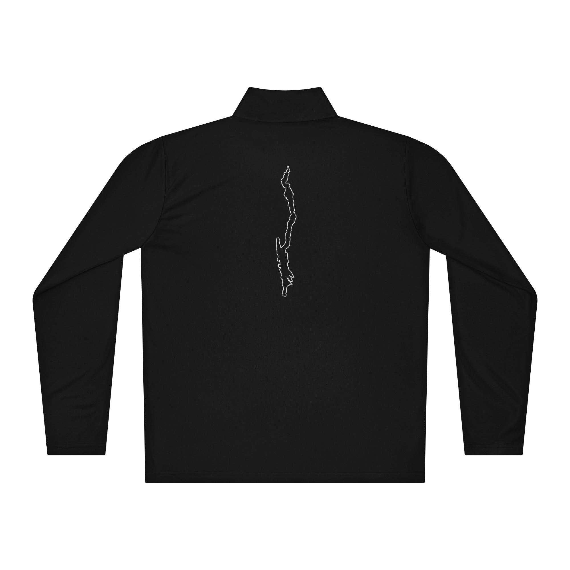 Black Lake George Quarter-Zip Outline Design On Back - Rear