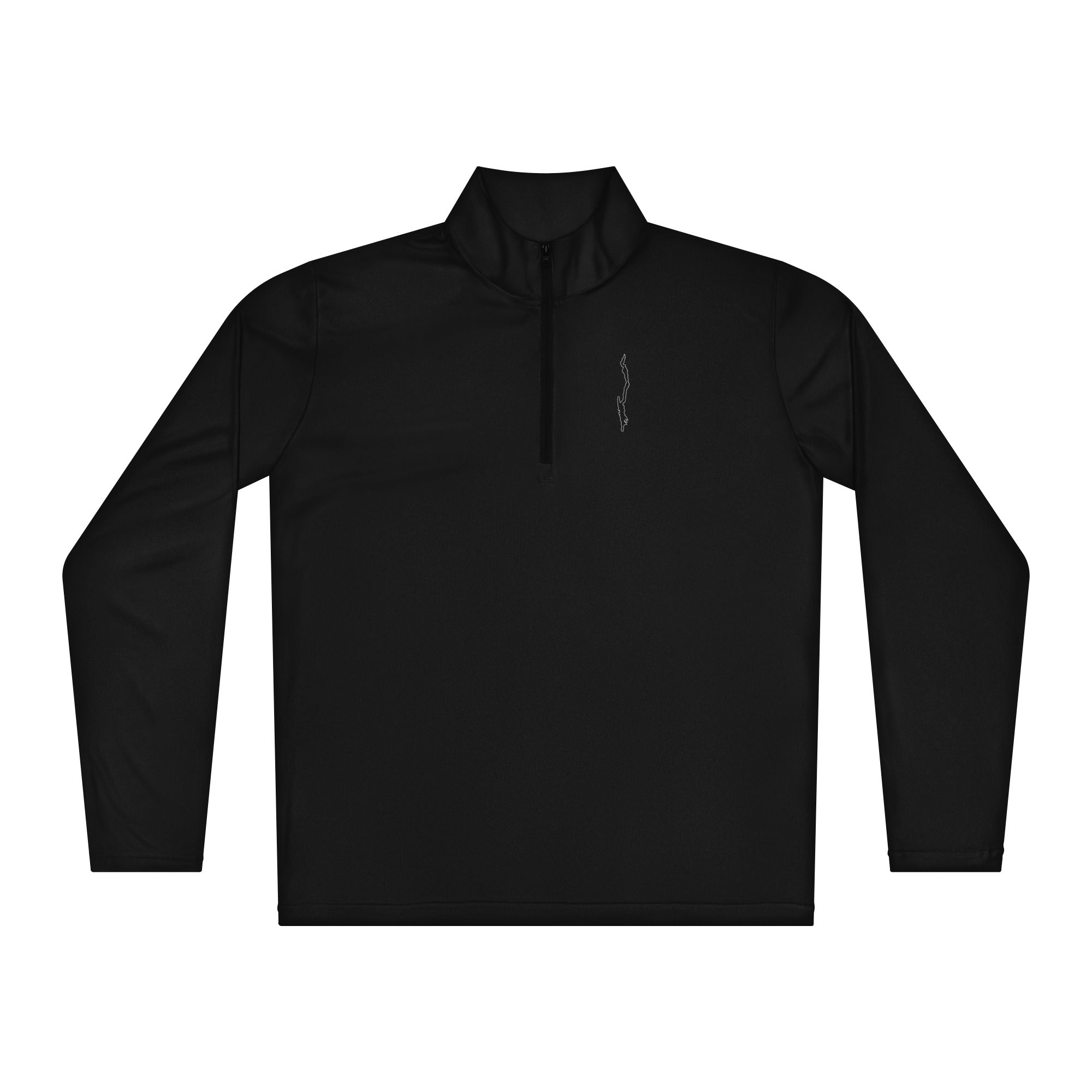 Lake George Outline Quarter-Zip Black Front