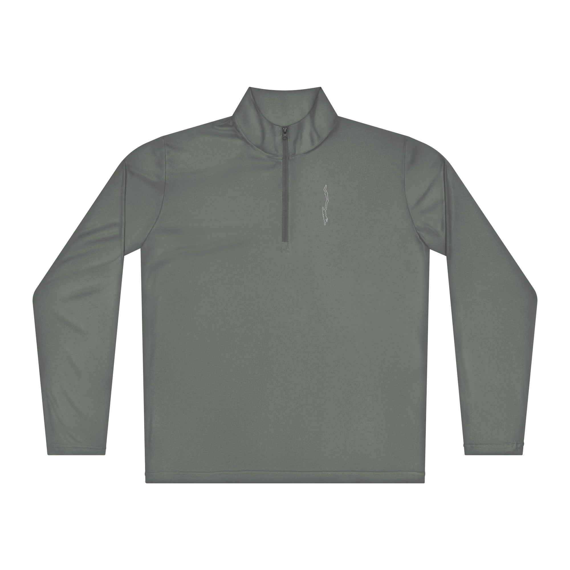 Lake George Outline Quarter-Zip Gray Front