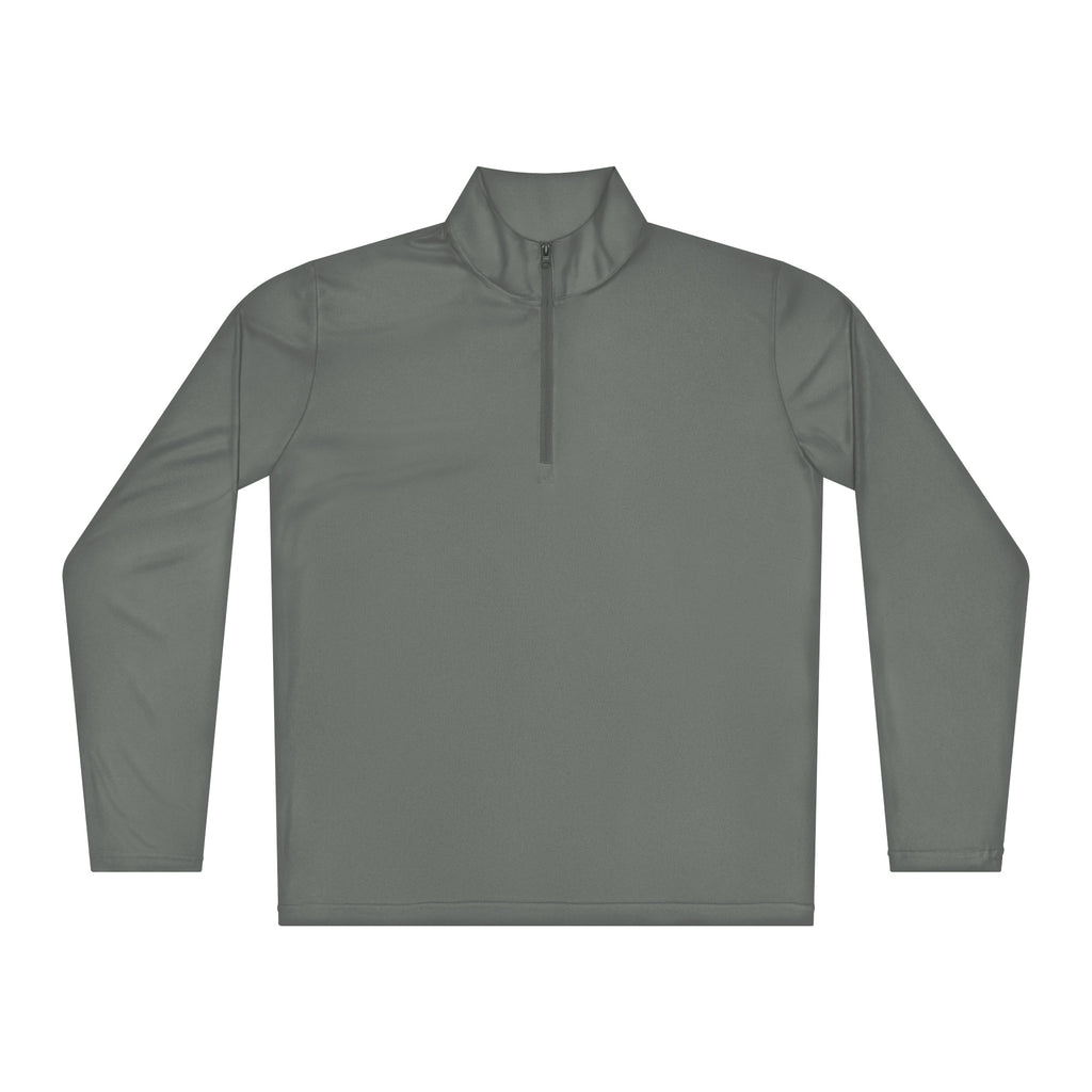 Concete Gray Lake George Quarter-Zip Outline Design On Back - Front