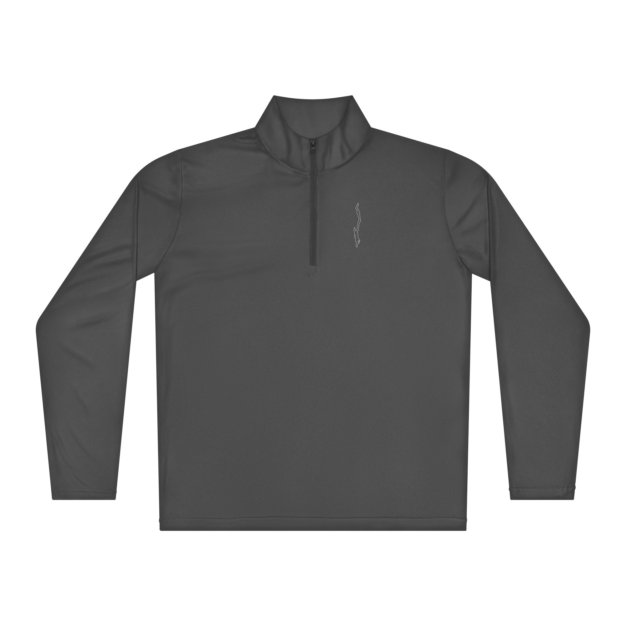 Lake George Outline Quarter-Zip Iron Gray Front