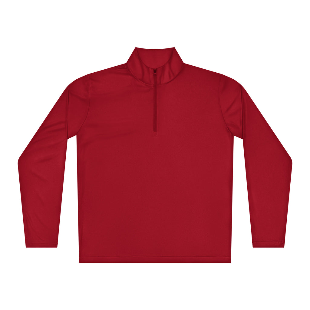 Red Lake George Quarter-Zip Outline Design On Back - Front
