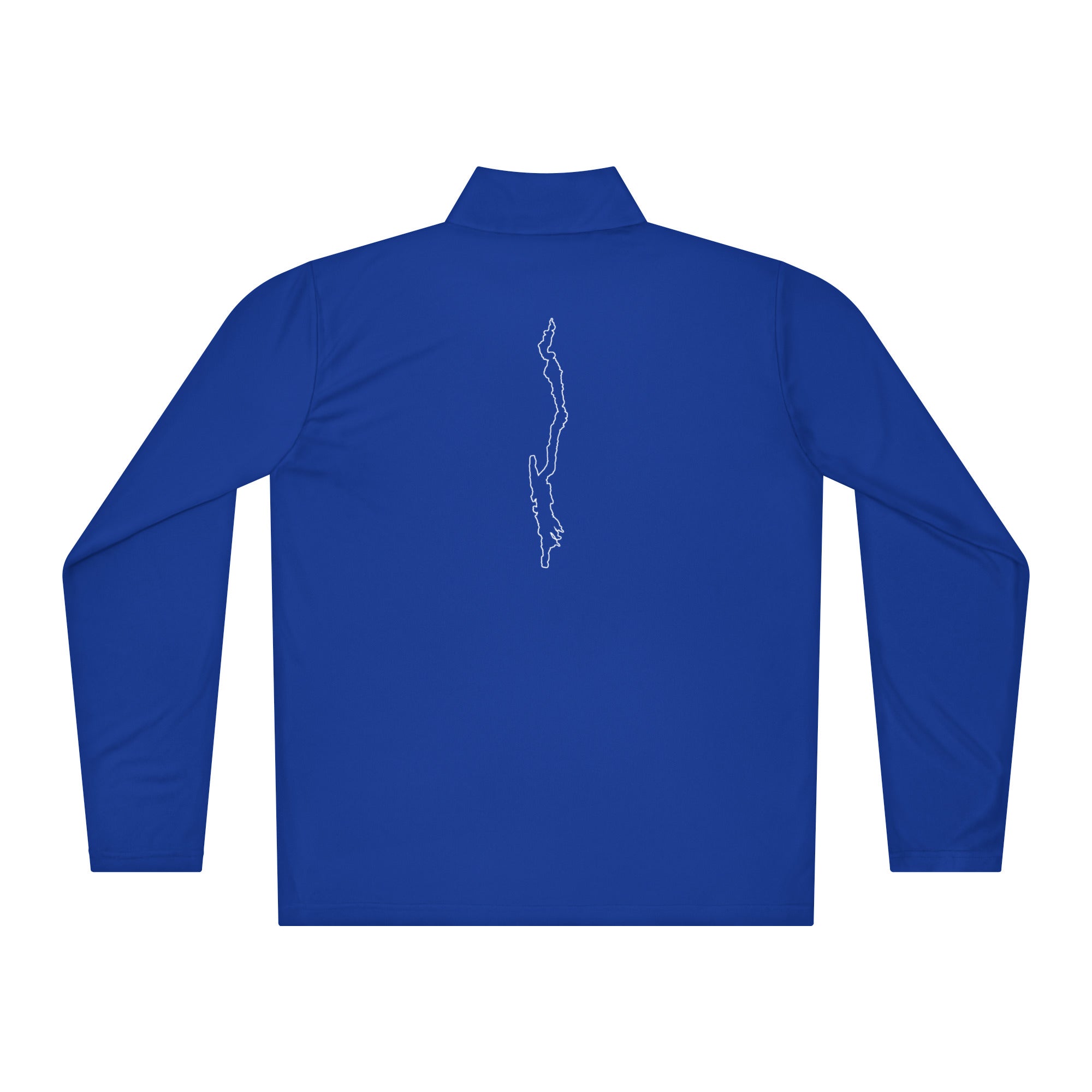 Royal Blue Lake George Quarter-Zip Outline Design On Back - Rear