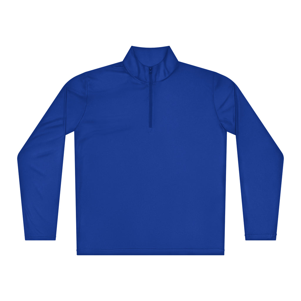 Royal Blue Lake George Quarter-Zip Outline Design On Back - Front