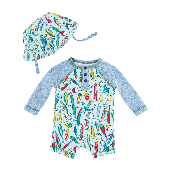 Boys' Fishing Lure Rash Guard Swimwear