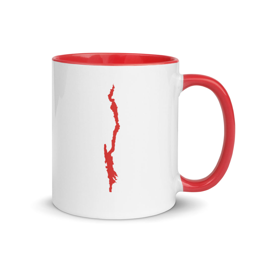 Lake George lifeguard mug 11 oz red and white back view