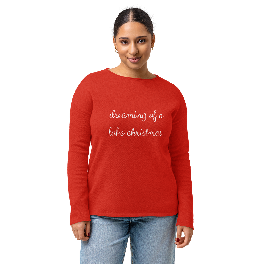 Lake George "Dreaming of a Lake Christmas" Women's Knitted Sweater