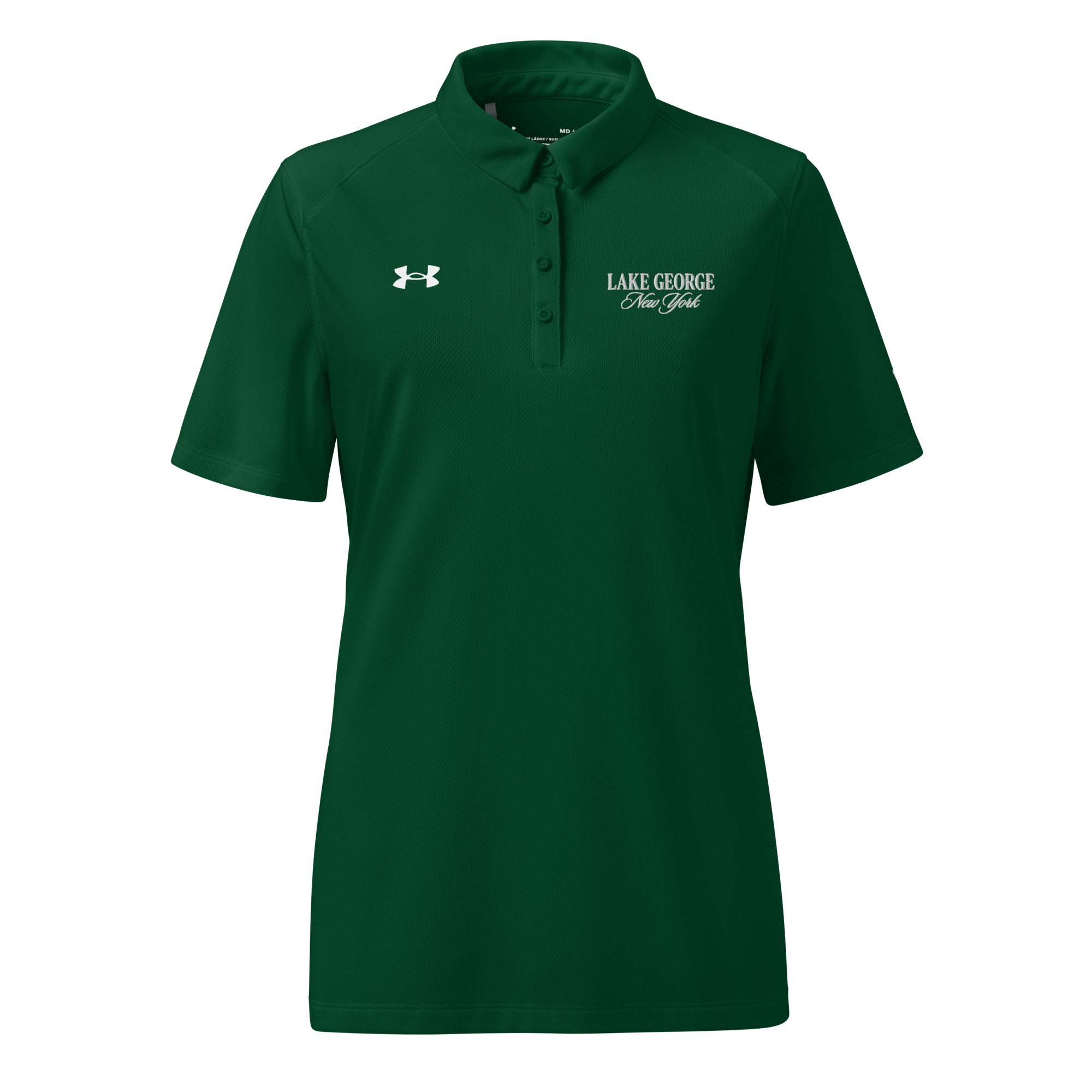 Lake George Under Armour Women's Polo – Assembly Point Collection in forest green

